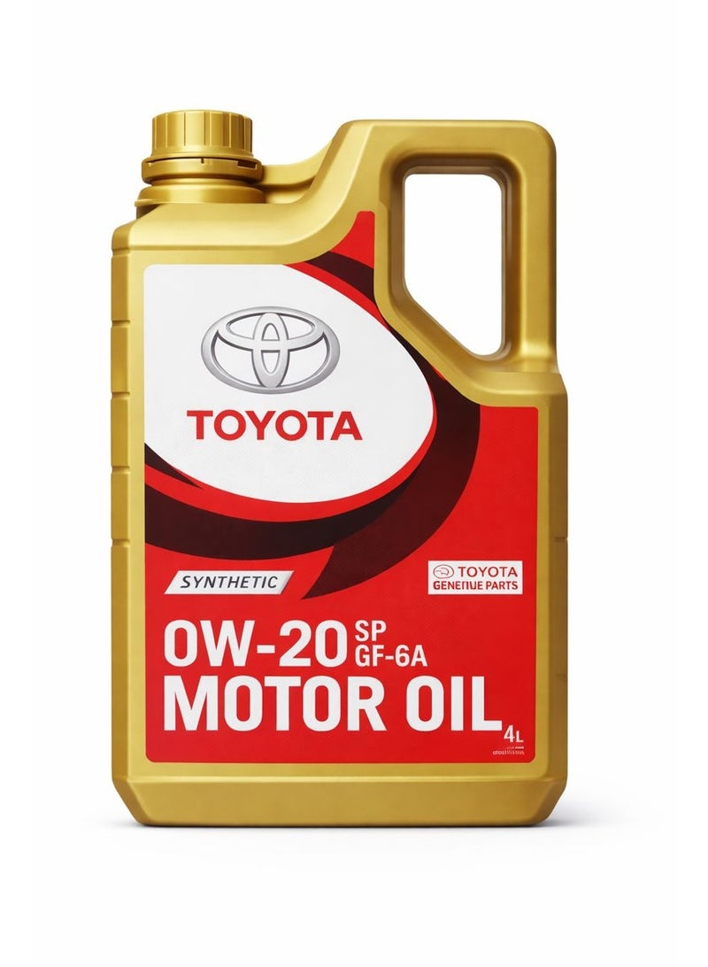 Toyota Genuine Synthetic Motor Oil 0W-20 SP GF-6A – 4 Liters
